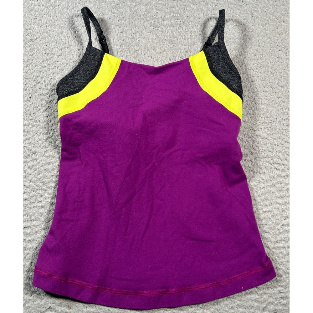 Lululemon Half Moon Tank Top Women‎ 2 Purple Stretch Spaghetti Strap Yoga Cami
